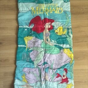 Vintage 1990 Disney's The Little Mermaid Sleeping Bag Ariel‎ Flounder